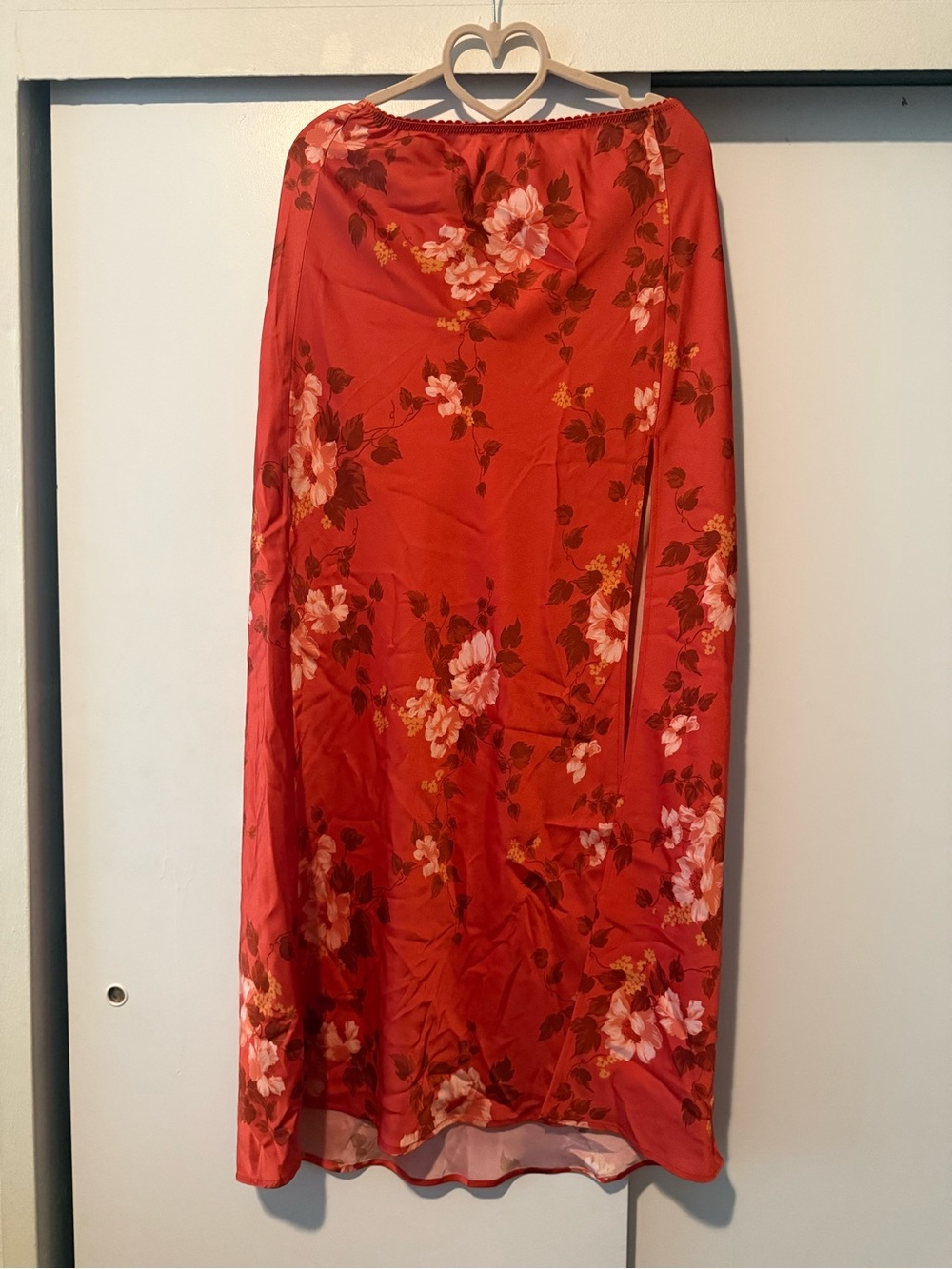 Reformation Floral Maxi Skirt with High Slit - Coral Bloom - Picture 3 of 3